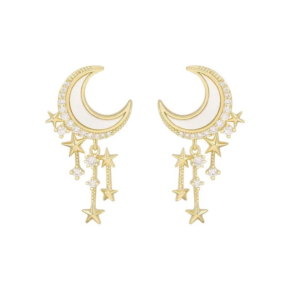 Monn and Stars Crystal Earrings
